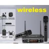 COPPIA MICROFONI WIRELESS KARAOKE SENZA FILO BILANCIATI XLR VHF PALMARI GELATO