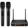 COPPIA MICROFONI WIRELESS KARAOKE SENZA FILO BILANCIATI XLR VHF PALMARI GELATO