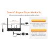 COPPIA MICROFONI WIRELESS KARAOKE SENZA FILO BILANCIATI XLR VHF PALMARI GELATO