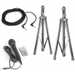 CASSE AMPLIFICATE 600W 10" DIFFUSORI KARAOKE BLUETOOTH + STATIVI + MIC - 8