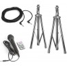 CASSE AMPLIFICATE 600W 10" DIFFUSORI KARAOKE BLUETOOTH + STATIVI + MIC - 8