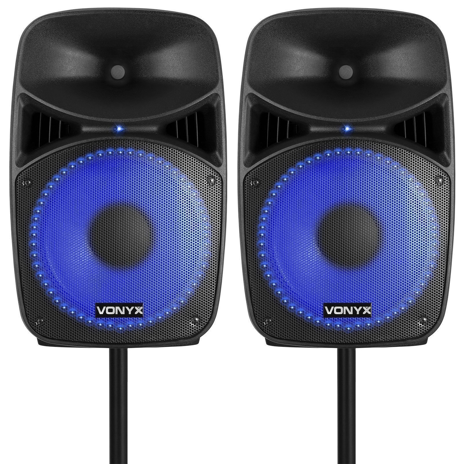 Sinextesis Impianto Audio PA 800W Con 2 Casse Da 12", Stativi E Cavi XLR Da 5m – Per Live E Eventi