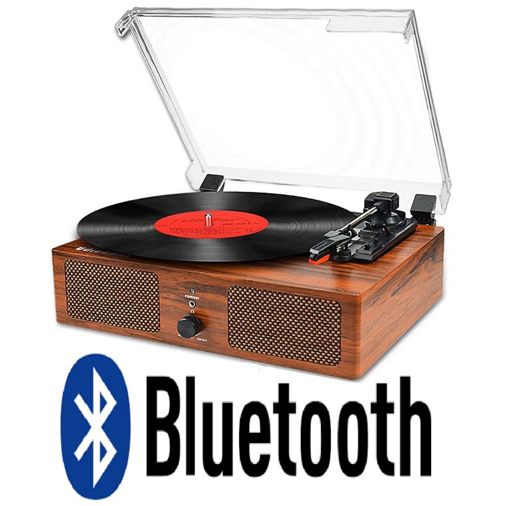 GIRADISCHI BLUETOOTH VINILE STILE VINTAGE USB ALTOPARLANTI 33/45/78 GIRI TRAZIONE CINGHIA GIRADISCHI BLUETOOTH VINILE STILE VINTAGE USB ALTOPARLANTI 33/45/78 GIRI TRAZIONE CINGHIA