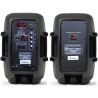 COPPIA CASSE AMPLIFICATE ATTIVE 600W 8" BLUETOOTH RADIO USB TROLLEY karaoke SHARD-LAB