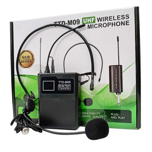 MICROFONO AD ARCHETTO + CRAVATTA UHF SENZA FILI RICARICABILE USB 5V