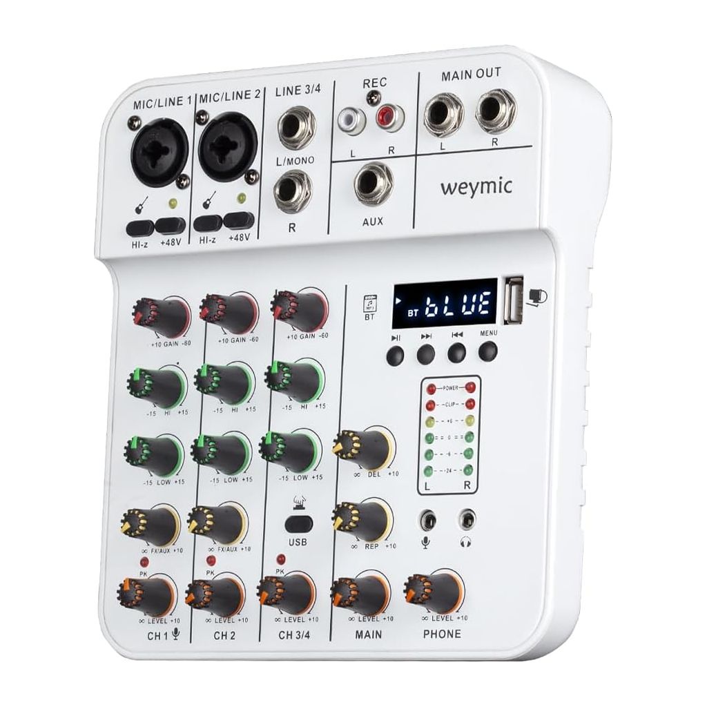 MIXER AUDIO BLUETOOTH 4 CANALI CON LETTORE USB + DISPLAY MIXER AUDIO BLUETOOTH 4 CANALI CON LETTORE USB + DISPLAY