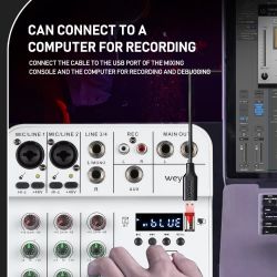 MIXER AUDIO BLUETOOTH 4 CANALI CON LETTORE USB + DISPLAY