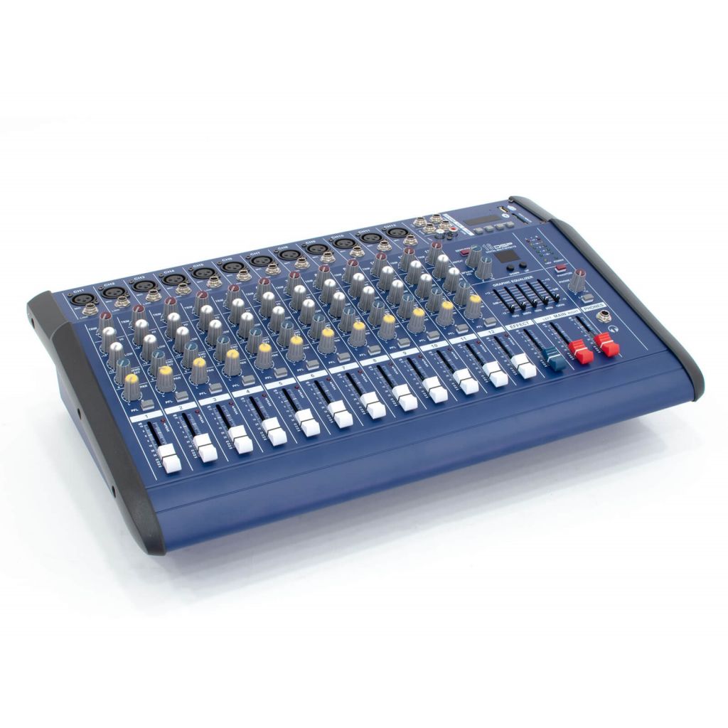 MIXER AMPLIFICATO AUDIO ATTIVO 1000W 12 canali EFFETTI DSP + BT + USB palco live