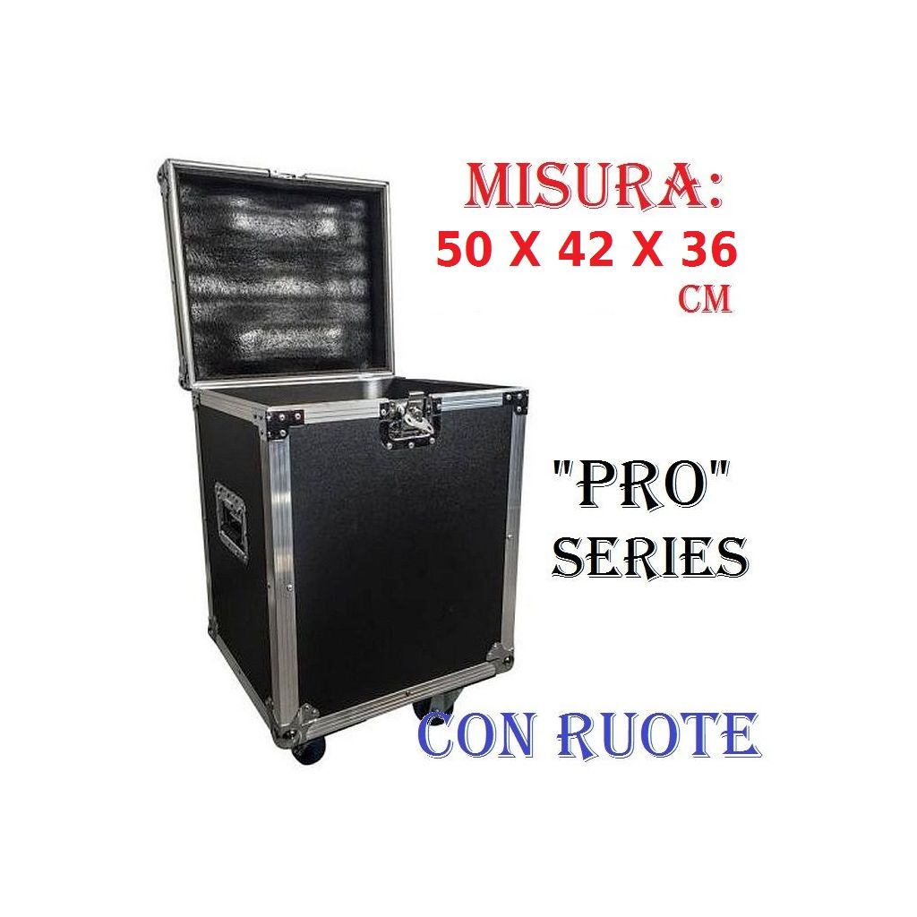 FLIGHT CASE DJ DISCOTECA 50x42x36 cm PALCO UNIVERSALE MULTIFUNZIONE effetti luce dischi minuteria