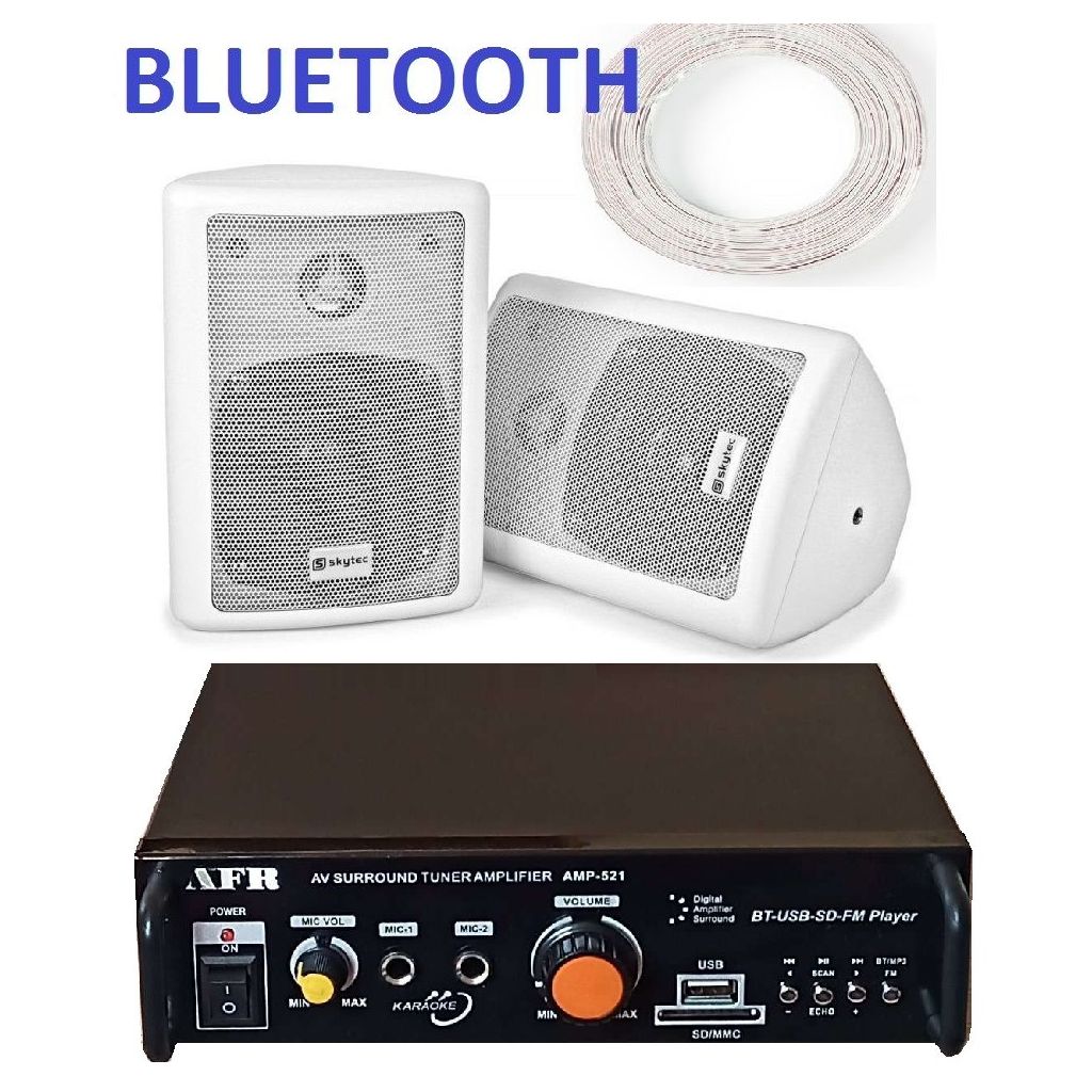 IMPIANTO FILODIFFUSIONE: AMPLIFICATORE BT + ALTOPARLANTI + CAVO 100 MT. IMPIANTO FILODIFFUSIONE: AMPLIFICATORE BT + ALTOPARLANTI + CAVO 100 MT.