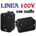 IMPIANTO AUDIO FILODIFFUSIONE PARETE NERE 100V amplificatore BT+ 4 altoparlanti + cavo