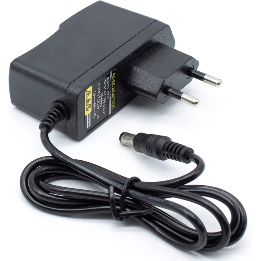 Alimentatore 9V 2A - Caricatore 9v - Jack di collegamento è di 5,5 mm Ø Esterno e 2,1 mm Ø Interno Alimentatore 9V 2A - Caricatore 9v - Jack di collegamento è di 5,5 mm Ø Esterno e 2,1 mm Ø Interno