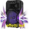 CASSA BLUETOOTH PORTATILE RICARICABILE BATTERIA 8" CON LED + USB SPEAKER CASA