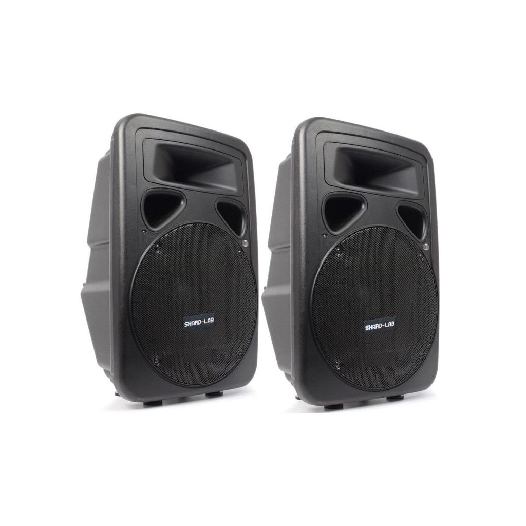COPPIA CASSE AMPLIFICATE ATTIVE FULL-RANGE 1200W WOOFER 12" 30 CM DJ LIVE MONITOR