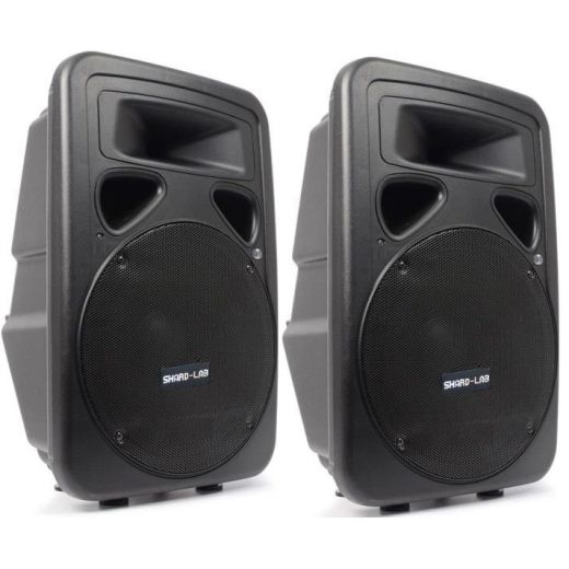 COPPIA CASSE AMPLIFICATE ATTIVE FULL-RANGE 1200W WOOFER 12" 30 CM DJ LIVE MONITOR