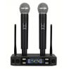 COPPIA MICROFONI WIRELESS PROFESSIONALI UHF GELATI RICARICABILI A BATTERIE