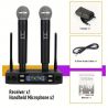 COPPIA MICROFONI WIRELESS PROFESSIONALI UHF GELATI RICARICABILI A BATTERIE