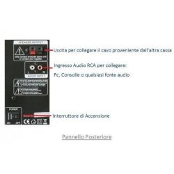 COPPIA CASSE AMPLIFICATE BLUETOOTH 600W WOOFER 21 CM (2 X 8") MOQUETTATE