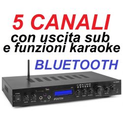 AMPLIFICATORE 5.1 HOME THEATRE CINEMA KARAOKE BLUETOOTH X SMART TV LED