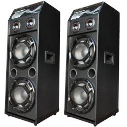 COPPIA CASSE AMPLIFICATE BLUETOOTH 1000W DISPLAY USB/SD 4 X 10" -- Alte 90 cm