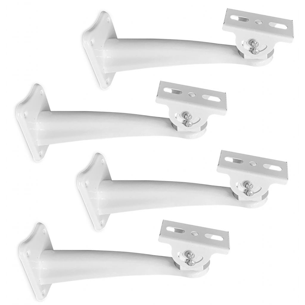 4 pezzi | STAFFA A MURO TELECAMERE VIDEOSORVEGLIANZA ORIENTABILE 360° SUPPORTO 24cm