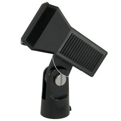 4 PEZZI | CLIP PINZA PORTA MICROFONO SOSTEGNO FERMA MICROFONO X ASTE MICROFONICHE portamicrofono