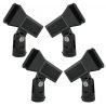4 PEZZI | CLIP PINZA PORTA MICROFONO SOSTEGNO FERMA MICROFONO X ASTE MICROFONICHE portamicrofono