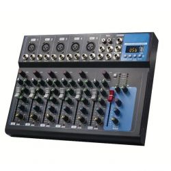 MIXER AUDIO PRO CON BLUETOOTH DISPLAY 7 CANALI ECHO-DELAY dj karaoke