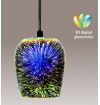 MINI LAMPADARIO IN VETRO A SOSPENSIONE PER CUCINA SOGGIORNO 3D -- DIAMETRO 12 E27