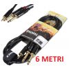 CAVO JACK RCA 6 METRI COMPUTER MIXER JACK 3,5 + 2 SPINE JACK 6,3 MM MONO versione professionale