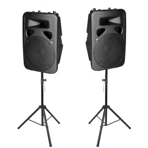 CASSE AMPLIFICATE ATTIVE PALCO LIVE 1200W PROFESSIONALI 12" + 2 STATIVI CON BORSA