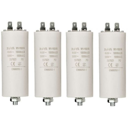 4 PEZZI | Condensatore 20uF 450V con terminale M8