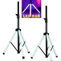 COPPIA STATIVI CASSE ACUSTICHE TREPPIEDI SUPPORTI ILLUMINATI A LED RGB 180 Cm