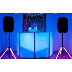COPPIA STATIVI CASSE ACUSTICHE TREPPIEDI SUPPORTI ILLUMINATI A LED RGB 180 Cm