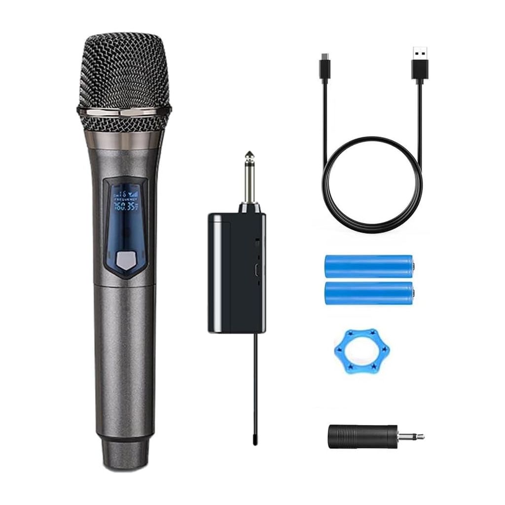 MICROFONO WIRELESS RICARICABILE UHF SENZA FILI RADIOMICROFONO GELATO CASSE AMPLIFICATE MIXER MICROFONO WIRELESS RICARICABILE UHF SENZA FILI RADIOMICROFONO GELATO CASSE AMPLIFICATE MIXER