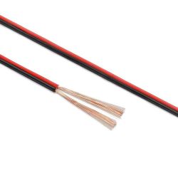 MATASSA CAVO PIATTINA ALTOPARLANTI BOBINA 100 MT. CAVO AUDIO RAME 2x0,35 mm CCA ROSSO NERO