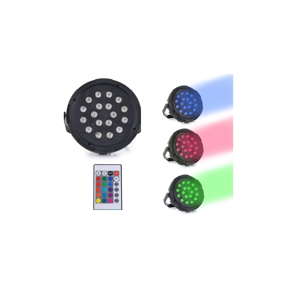 EFFETTO LUCE PAR 18 LED ALTA LUMINOSITA' RGB LUCI PSICHEDELICHE CON TELECOMANDO