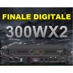 AMPLIFICATORE DJ FINALE DI POTENZA STEREO DIGITALE SLIM 600W (300w x 2) STUDIO