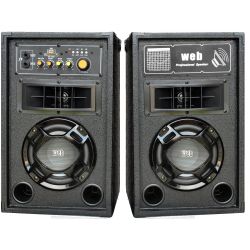 COPPIA CASSE AMPLIFICATE BLUETOOTH ATTIVE KARAOKE 200W LED USB