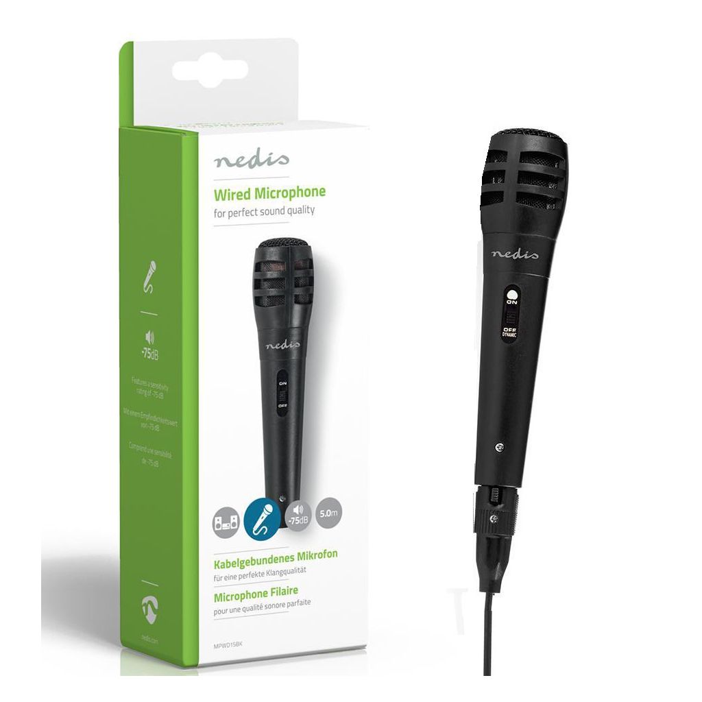 MICROFONO PER KARAOKE CON FILO 5 METRI GELATO CARDIOIDE USO DOMESTICO