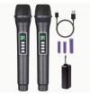 COPPIA MICROFONI WIRELESS UHF PROFESSIONALI CON 3 BATTERIE RICARICABILI