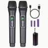 COPPIA MICROFONI WIRELESS UHF PROFESSIONALI CON 3 BATTERIE RICARICABILI