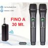 COPPIA MICROFONI WIRELESS UHF PROFESSIONALI CON 3 BATTERIE RICARICABILI