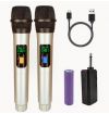 COPPIA MICROFONI WIRELESS UHF PROFESSIONALI CON RICEVITORE RICARICABILE