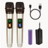COPPIA MICROFONI WIRELESS UHF PROFESSIONALI CON RICEVITORE RICARICABILE