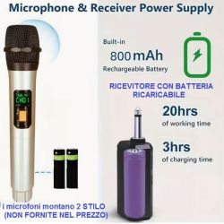 CASSE BLUETOOTH ATTIVE AMPLIFICATE KARAOKE + 2 MICROFONI WIRELESS impianto karaoke