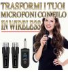 ADATTATORE MICROFONO CONVERTITORE DA MICROFONO CON FILO IN WIRELESS IN UHF