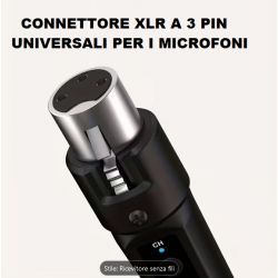 ADATTATORE MICROFONO CONVERTITORE DA MICROFONO CON FILO IN WIRELESS IN UHF