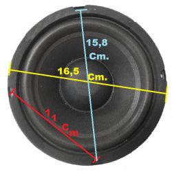 WOOFER 16,5 CM 8 Ohm 250W SUBWOOFER 6,5" POLLICI MAGNETE 11 Cm SOSP. MORBIDA