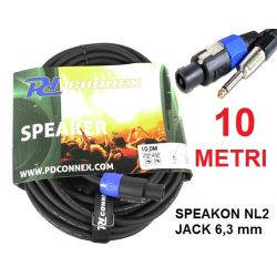 CAVO JACK SPEAKON 10 METRI JACK 6,3 MM MONO MASCHIO --- SPEAKON NL2 x casse e amplificatore